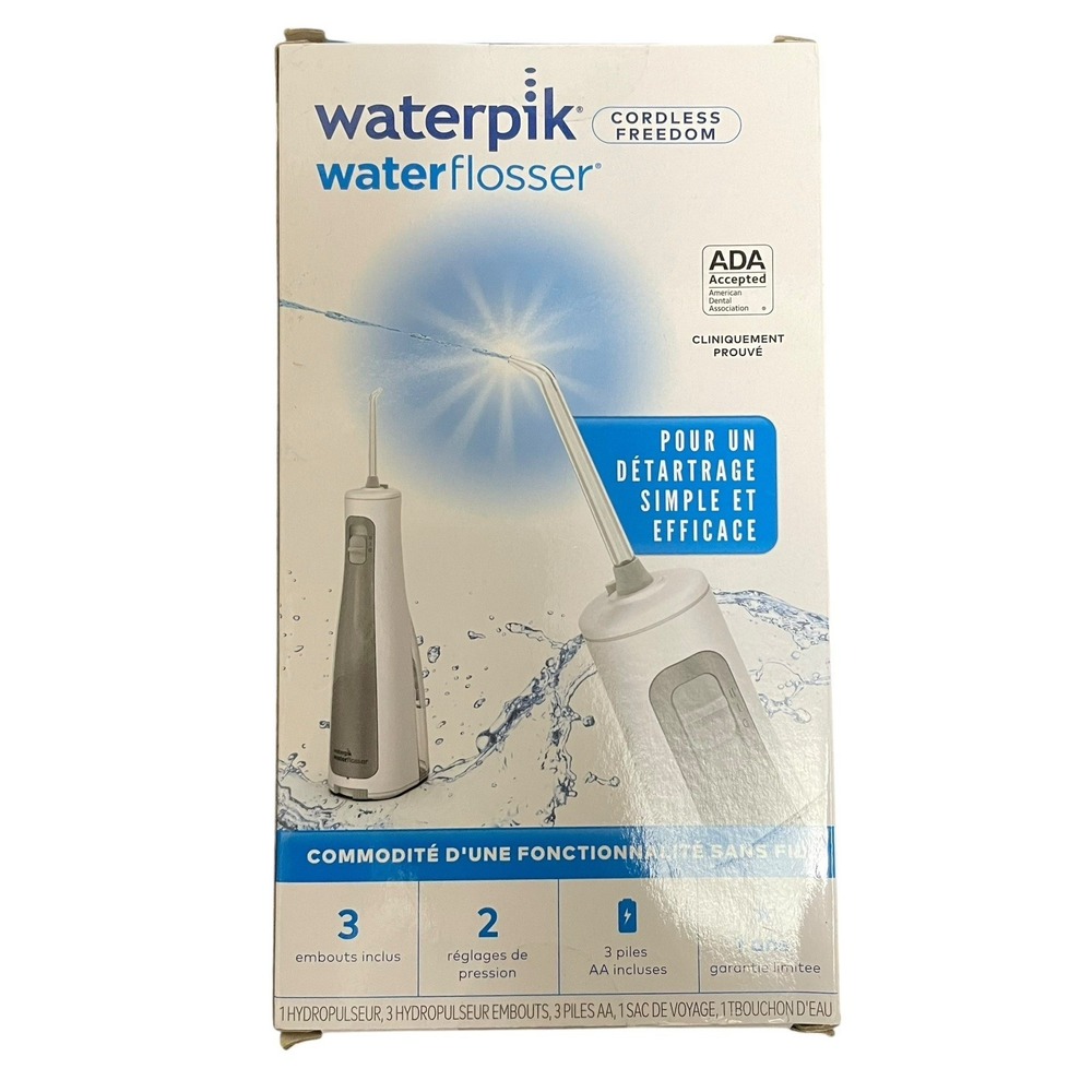 Waterpik Cordless Freedom Water Flosser, White WF-03 Portable Travel SEALED